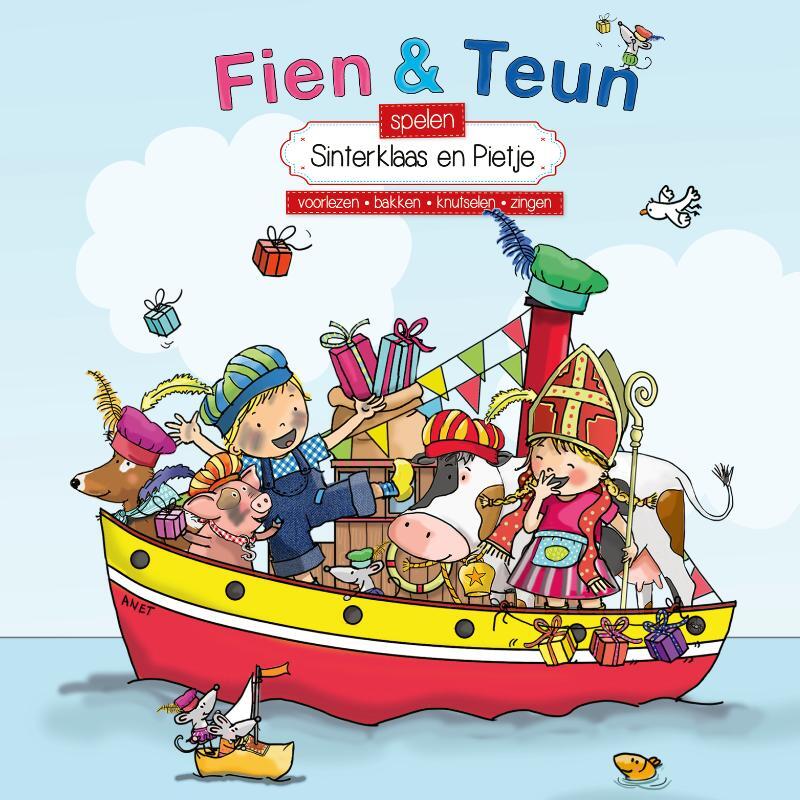 Omslag van boek: Fien & Teun spelen Sinterklaas en Pietje
