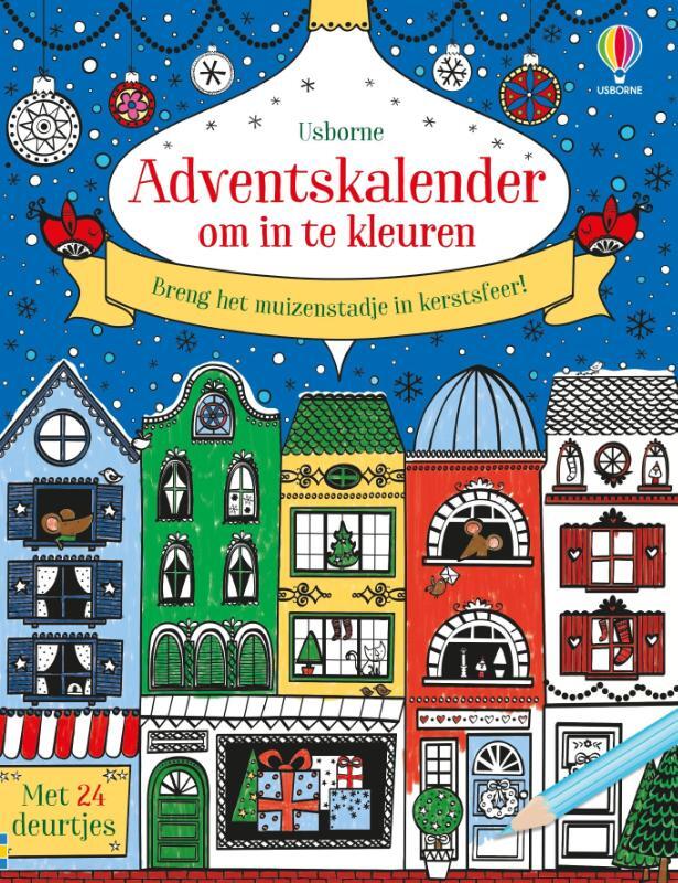 Omslag van boek: Adventskalender om in te kleuren