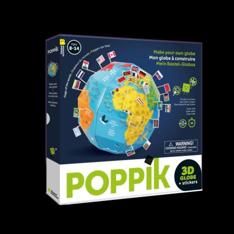 Omslag van boek: Vlaggen van de wereld - 3D wereldbol inclusief stickers