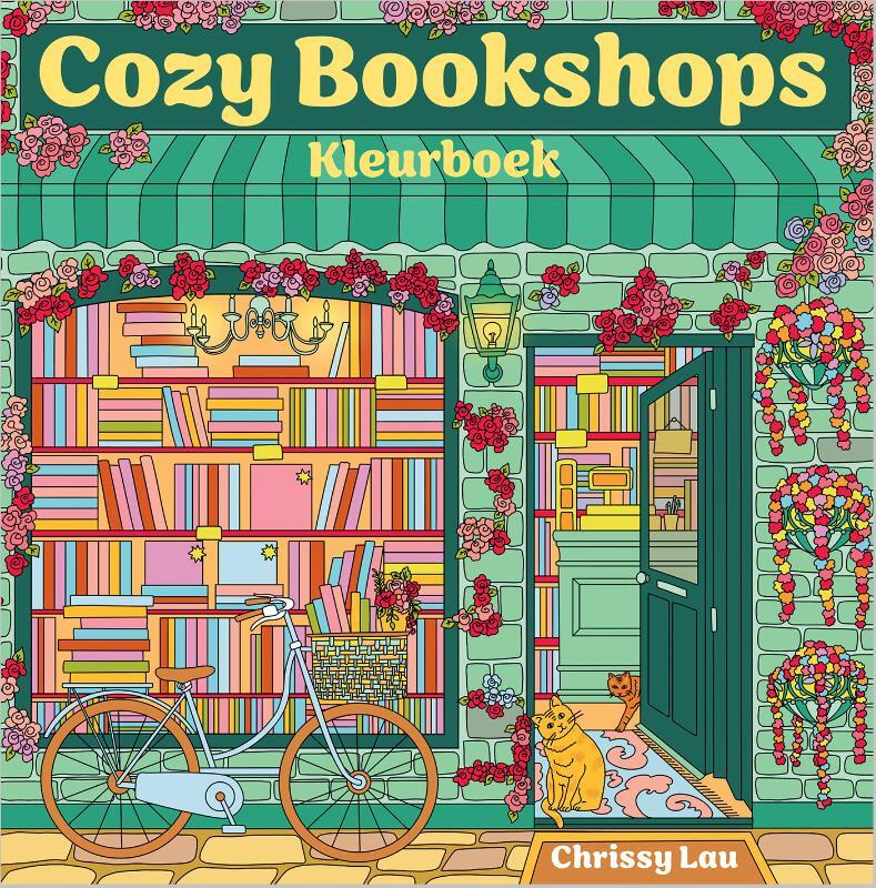 Omslag van boek: Cozy Bookshops-kleurboek