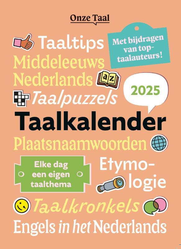 Omslag van boek: Onze Taal Taalkalender 2025